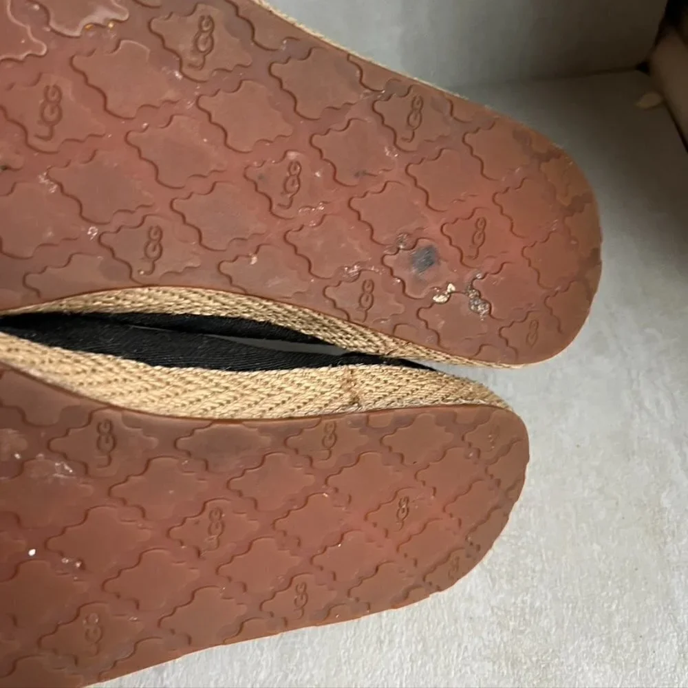 ** UGG Syleste Shearling Line Espadrille Bow Flat Shoe Size 8